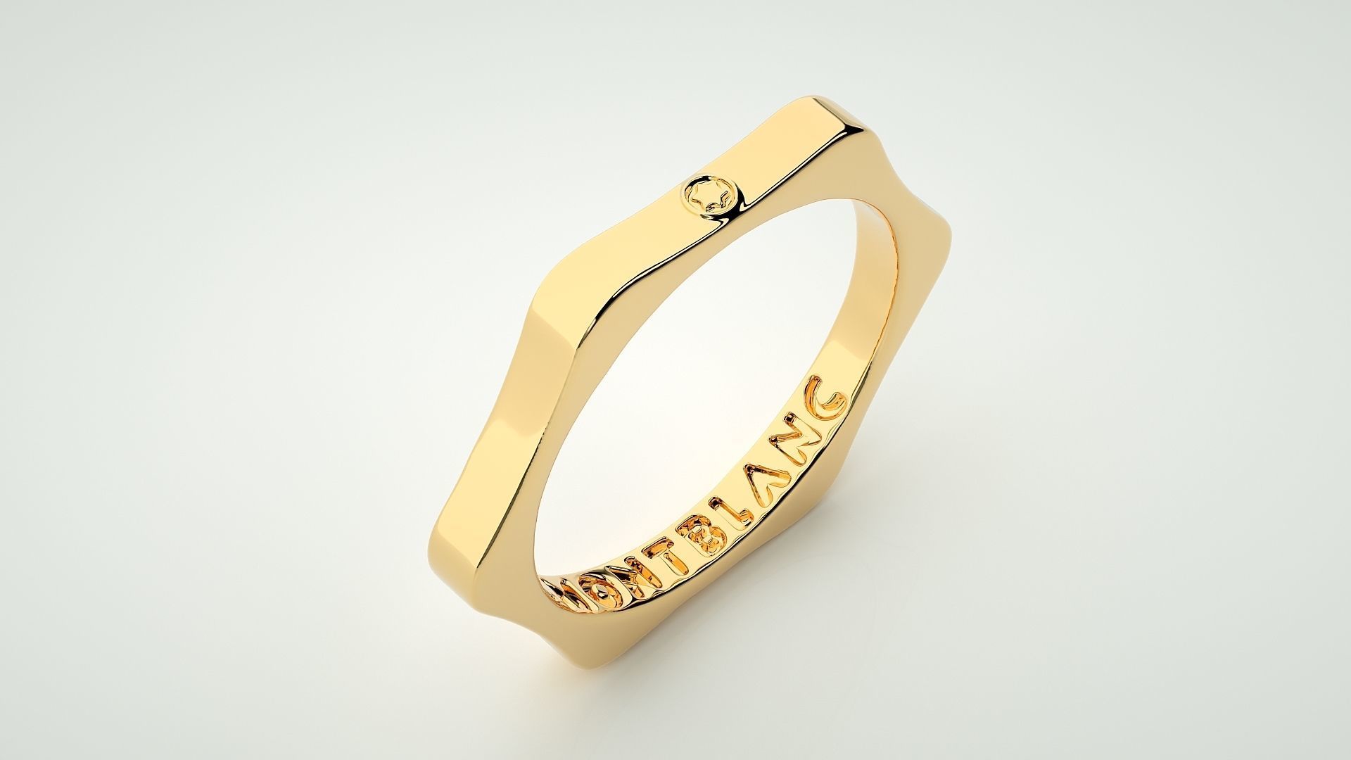 Single diamond Montblanc Women solitaire ring 3dm stl render 3D print model_9