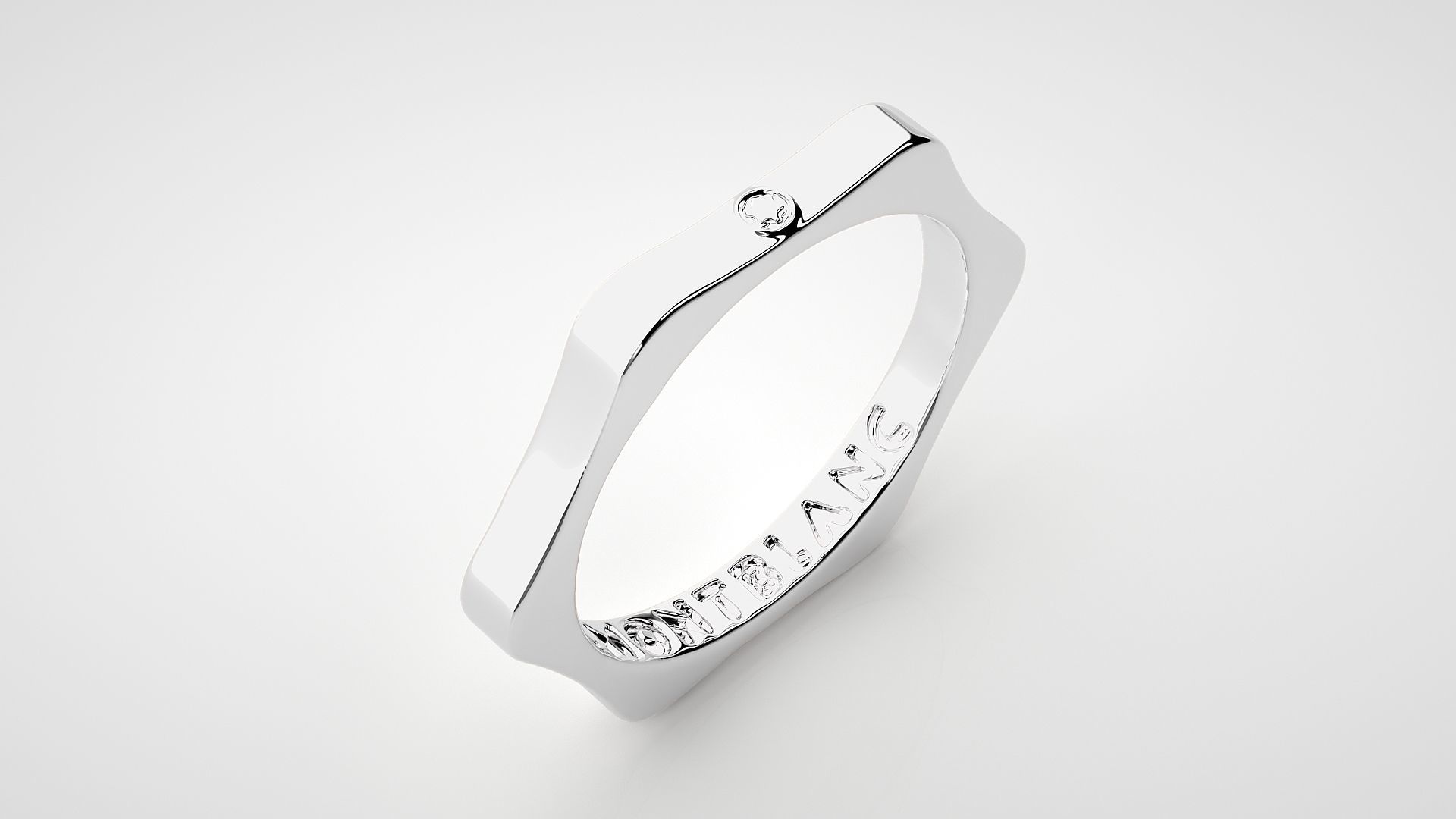 Single diamond Montblanc Women solitaire ring 3dm stl render 3D print model_6
