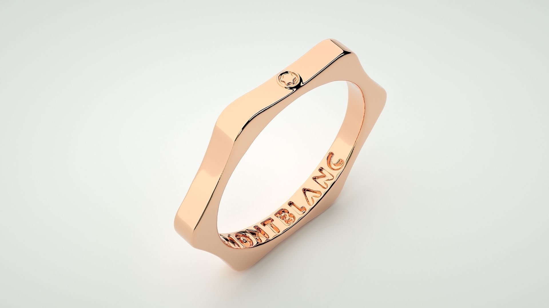 Single diamond Montblanc Women solitaire ring 3dm stl render 3D print model_2