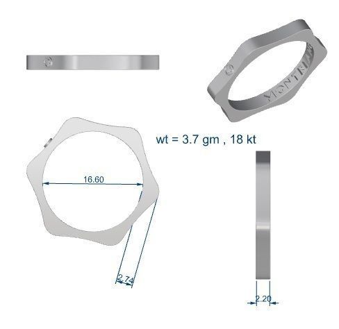 Single diamond Montblanc Women solitaire ring 3dm stl render 3D print model_3