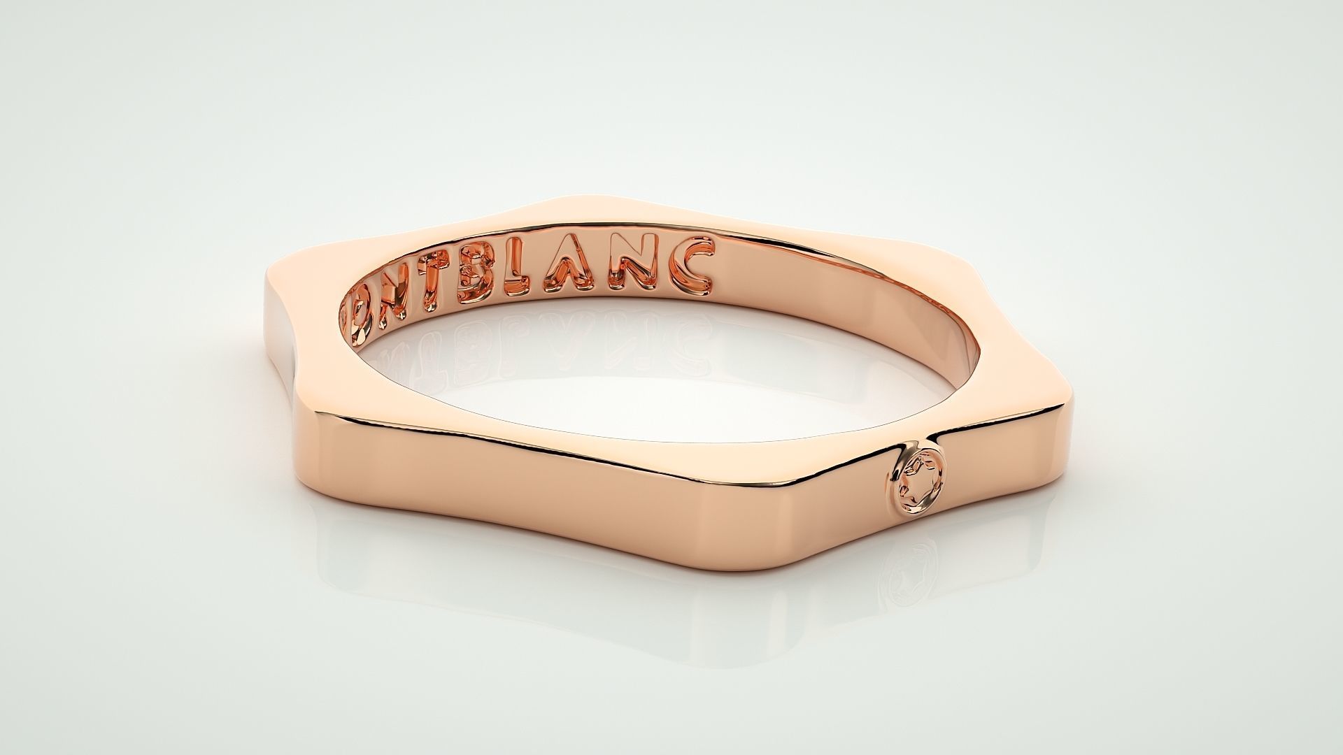 Single diamond Montblanc Women solitaire ring 3dm stl render 3D print model_1