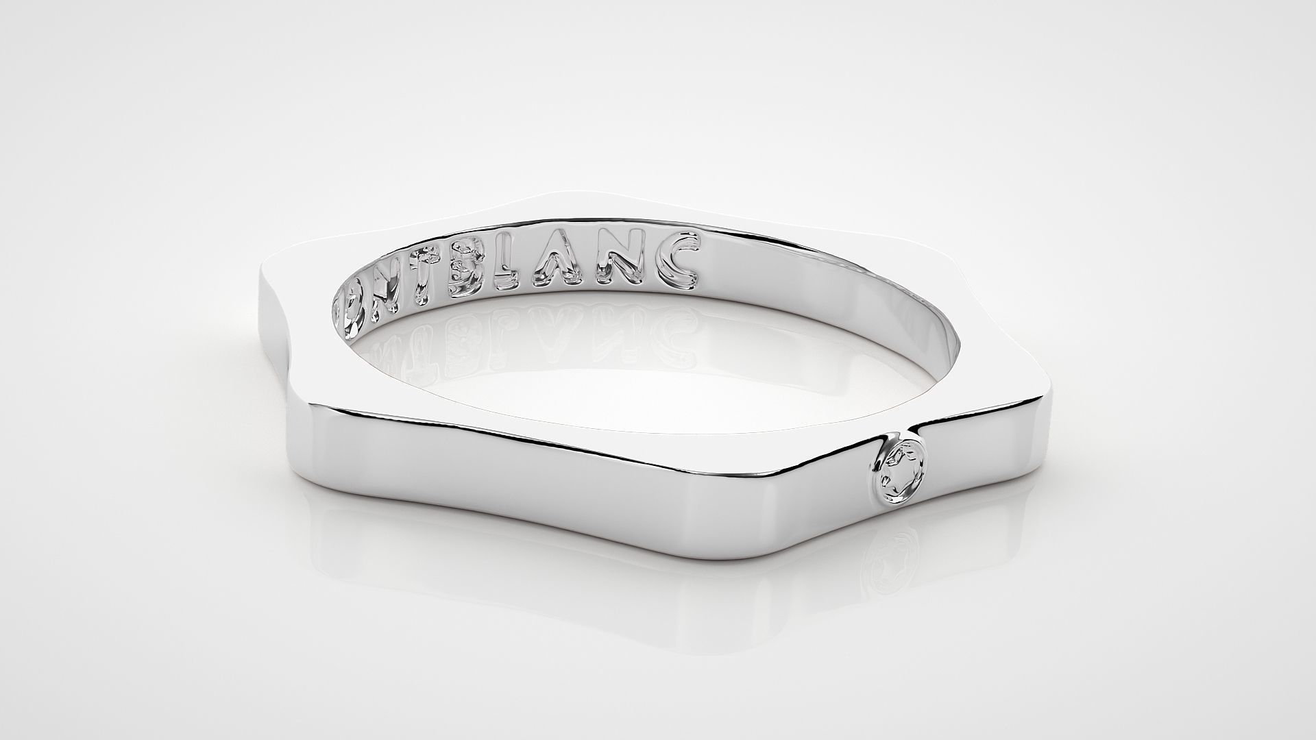 Single diamond Montblanc Women solitaire ring 3dm stl render 3D print model_5