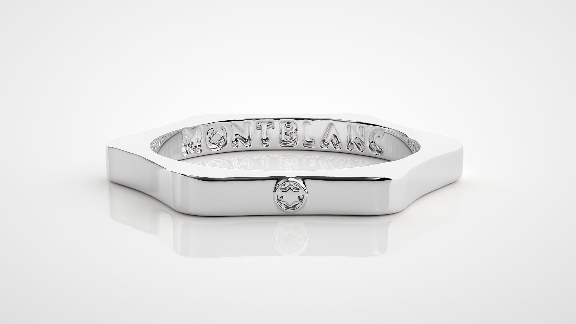 Single diamond Montblanc Women solitaire ring 3dm stl render 3D print model_4