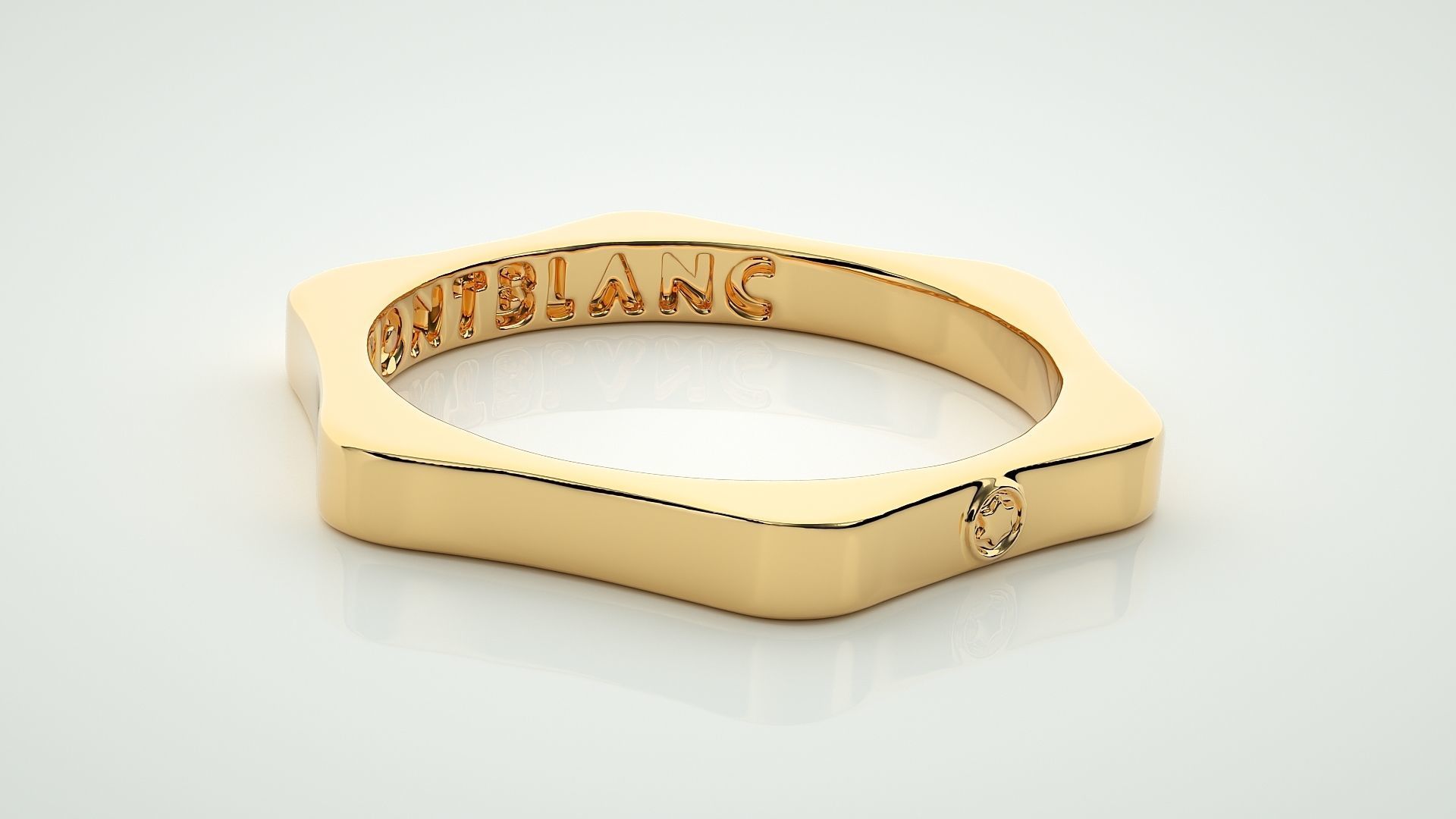 Single diamond Montblanc Women solitaire ring 3dm stl render 3D print model_8