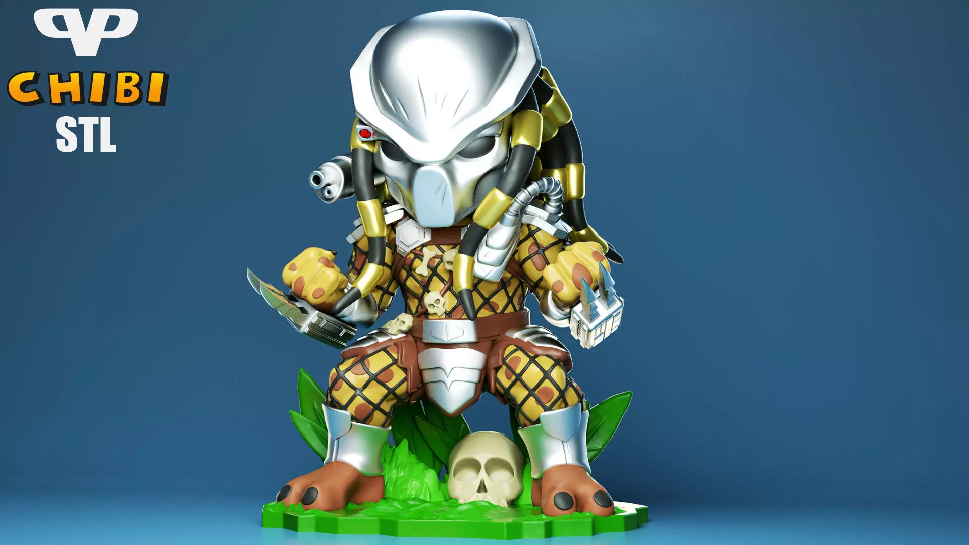Predator Chibi for 3D Printing STL 3D print model_0