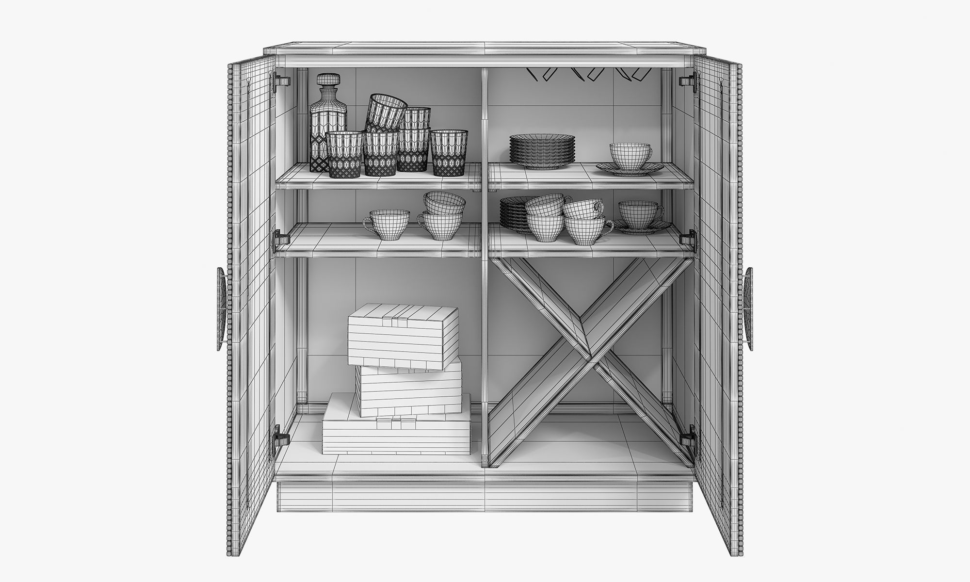 Joybird Rosetta Bar Cabinet 3D model_12