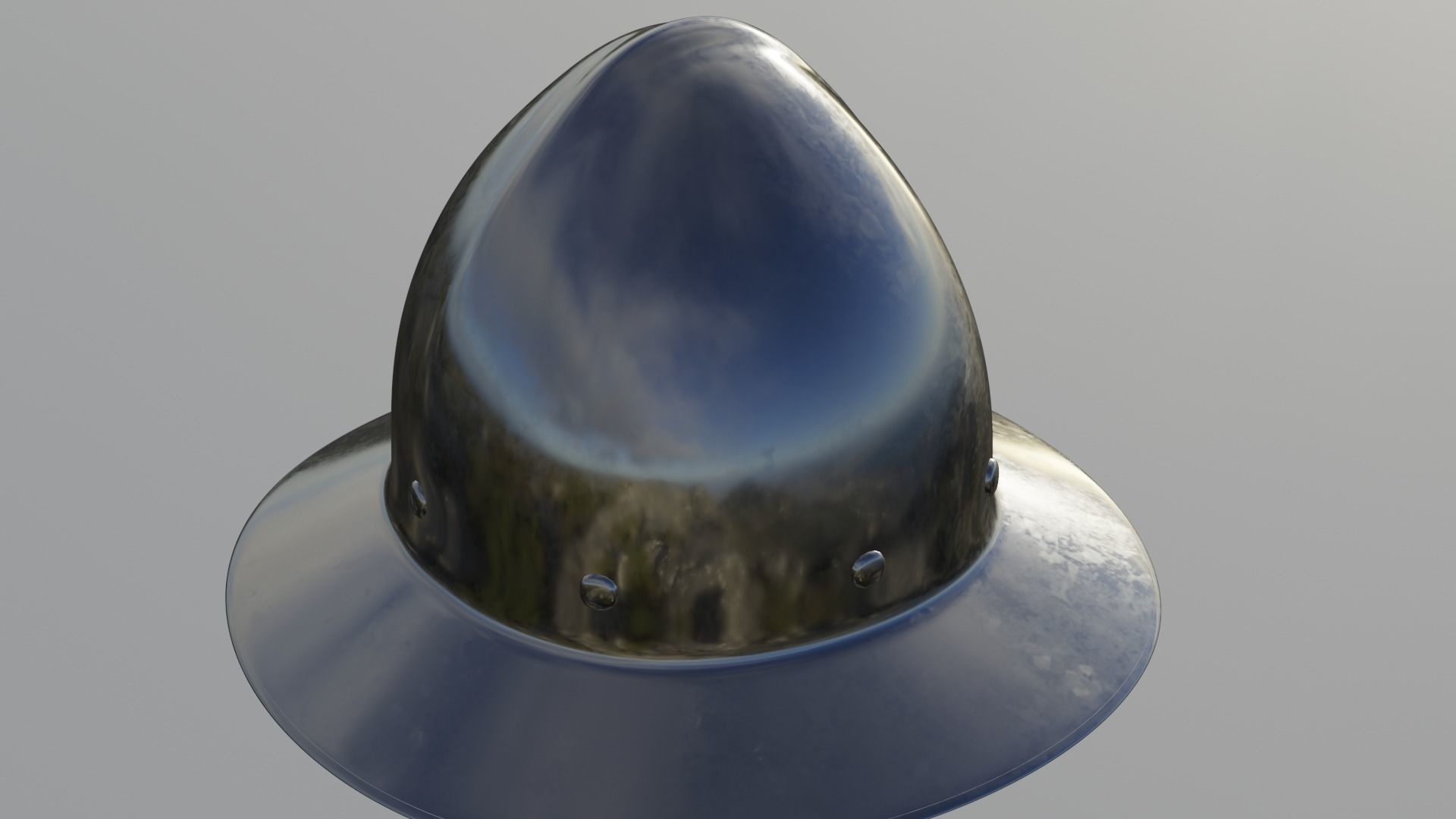 15th century kettle helmet Free low-poly 3D model_1