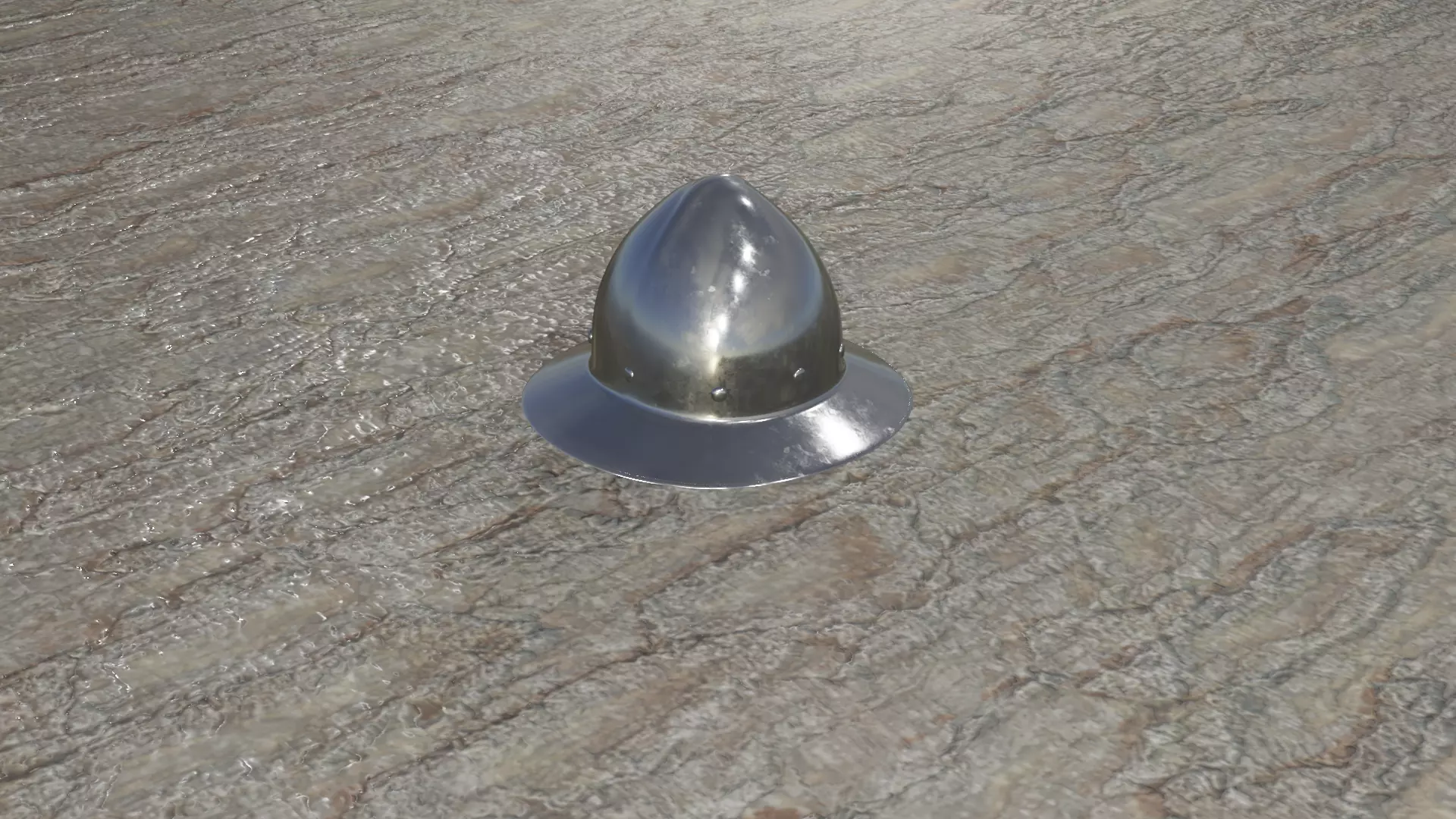 15th century kettle helmet Free low-poly 3D model_0