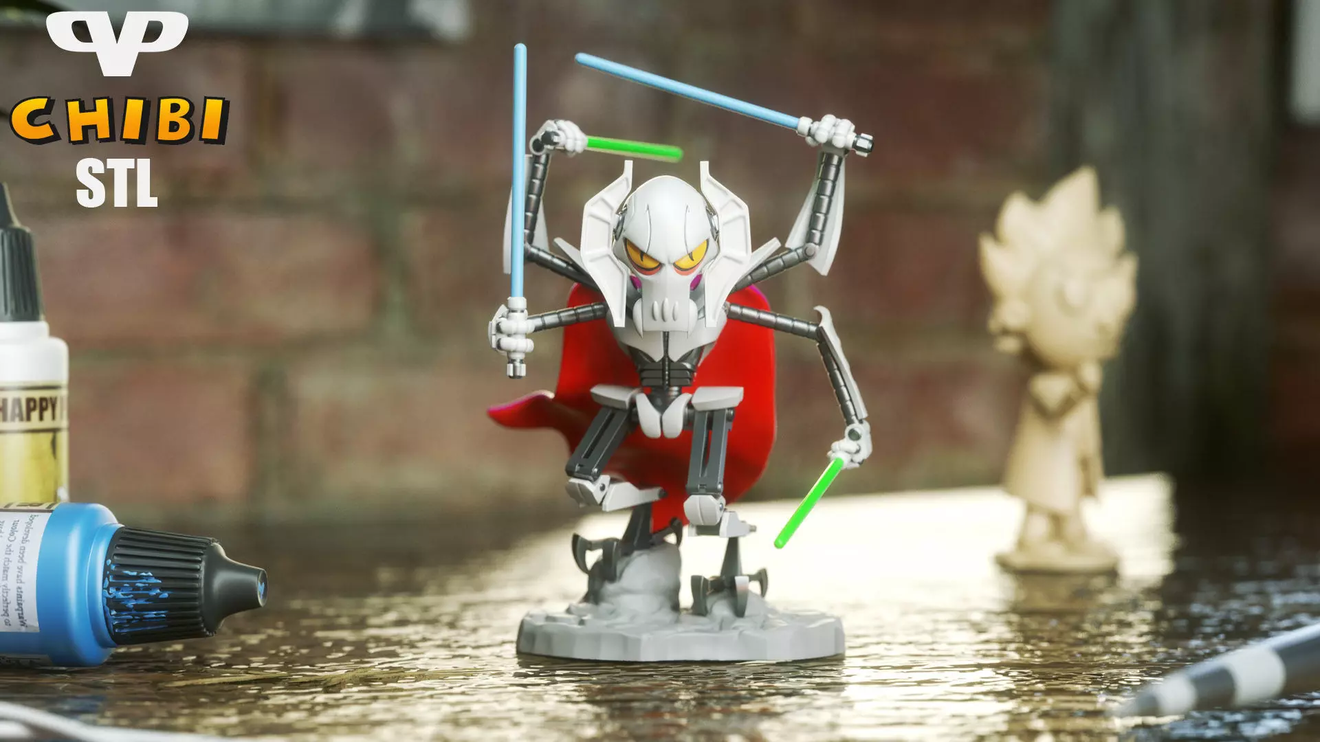 General Grievous Chibi for 3D Printing STL 3D print model_0