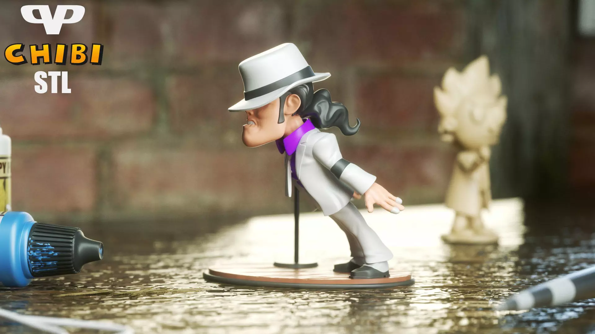 Michael Jackson Chibi for 3D Printing STL 3D print model_0