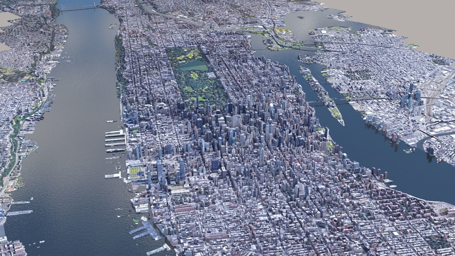 Manhattan low-poly version Year 2022 3D model_13