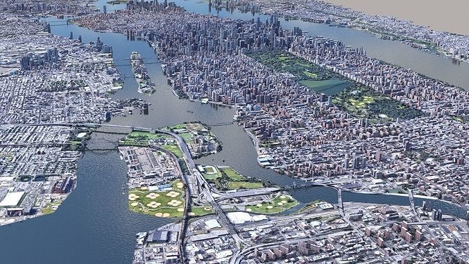 Manhattan low-poly version Year 2022 3D model 2