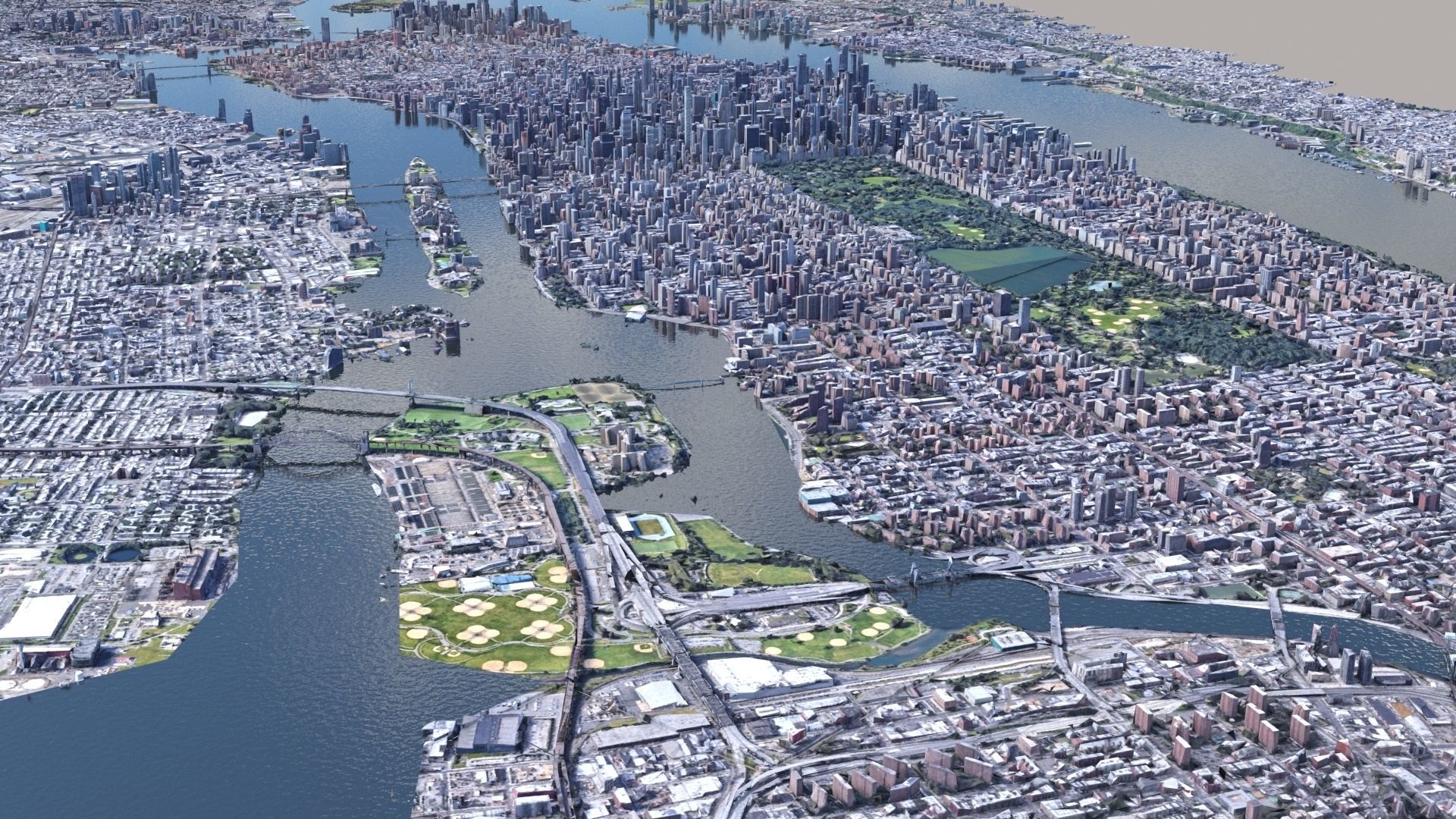 Manhattan low-poly version Year 2022 3D model_1
