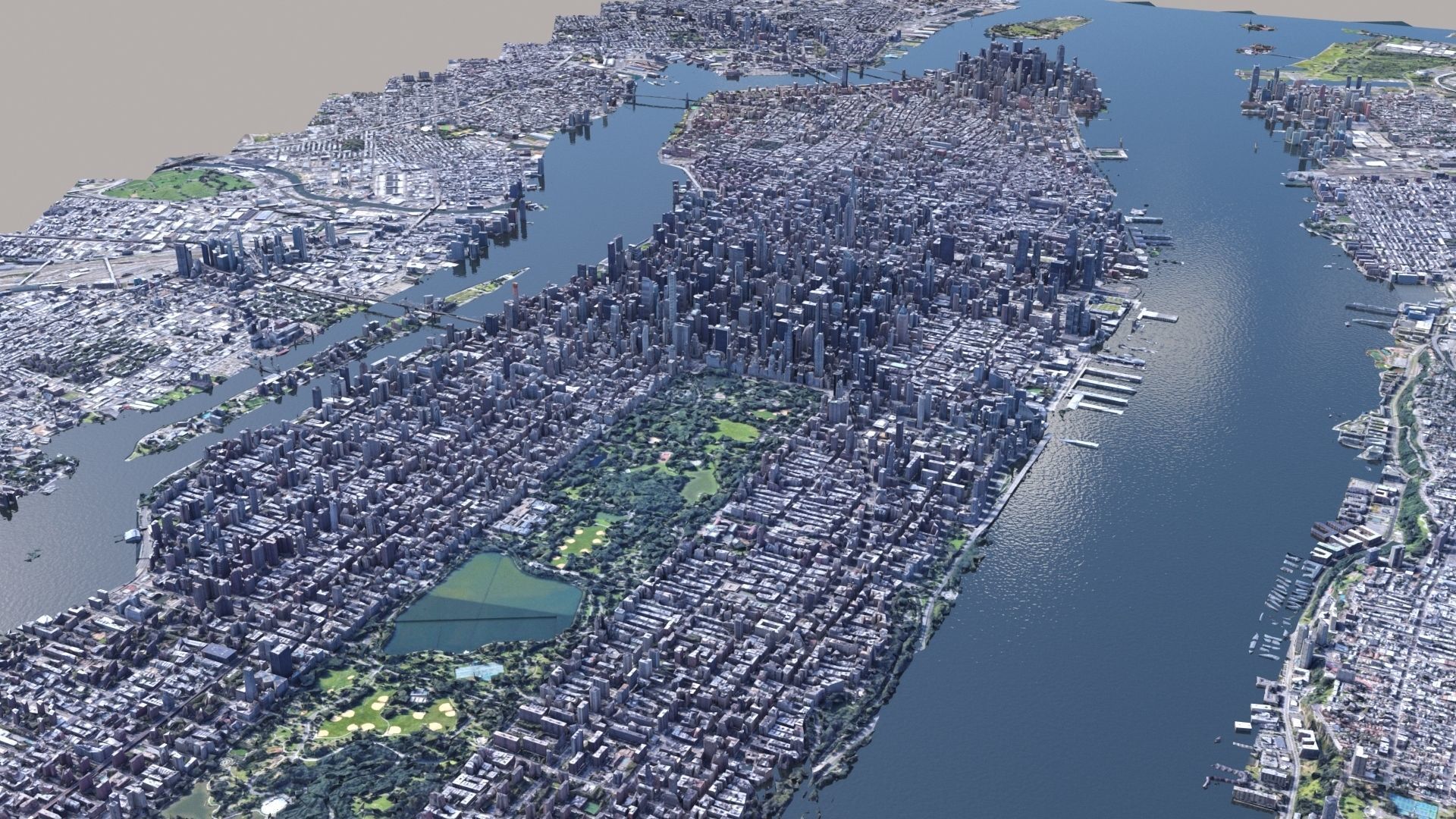 Manhattan low-poly version Year 2022 3D model_36