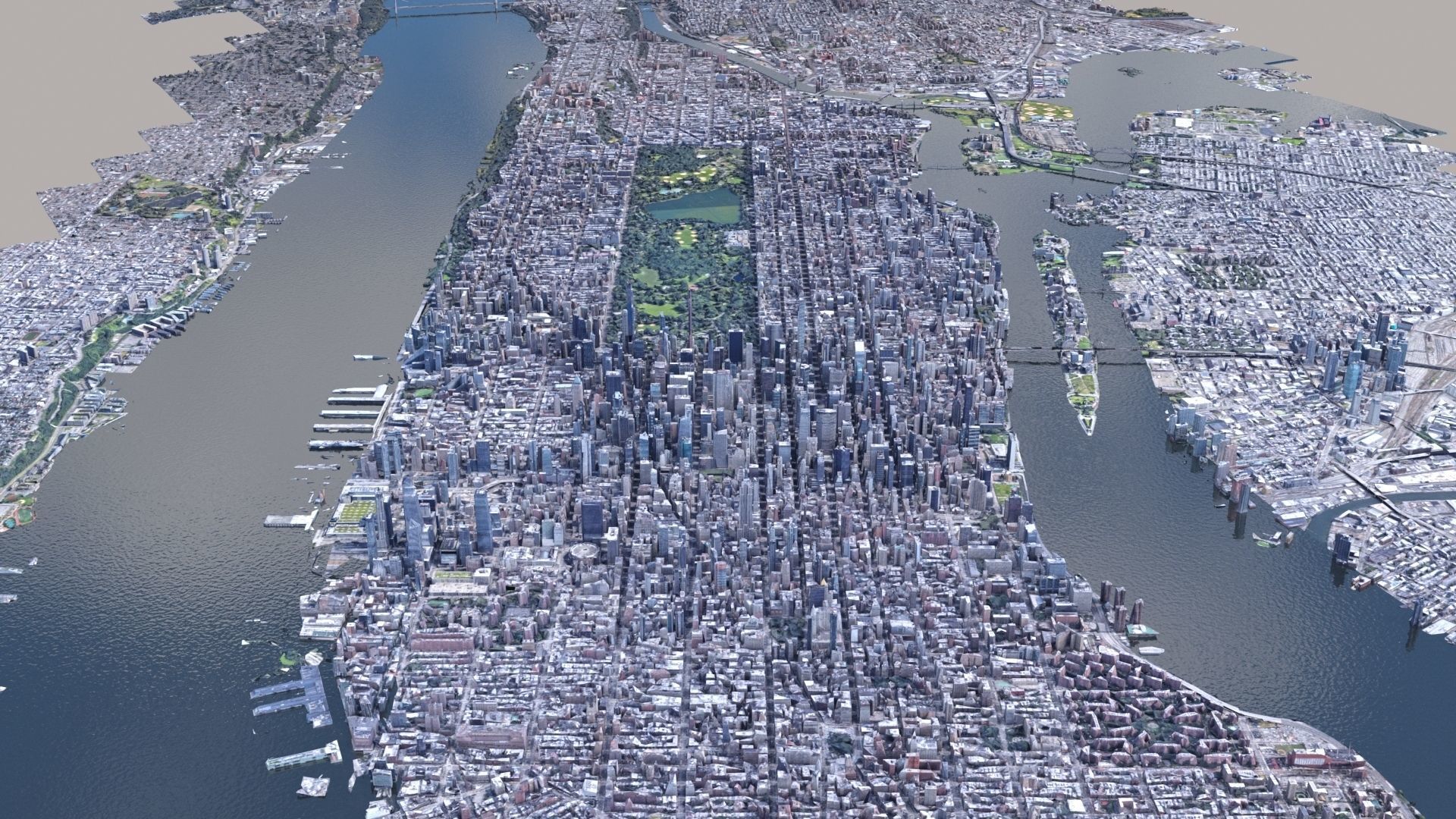Manhattan low-poly version Year 2022 3D model_9