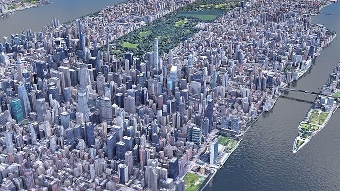 Manhattan low-poly version Year 2022 3D model 3