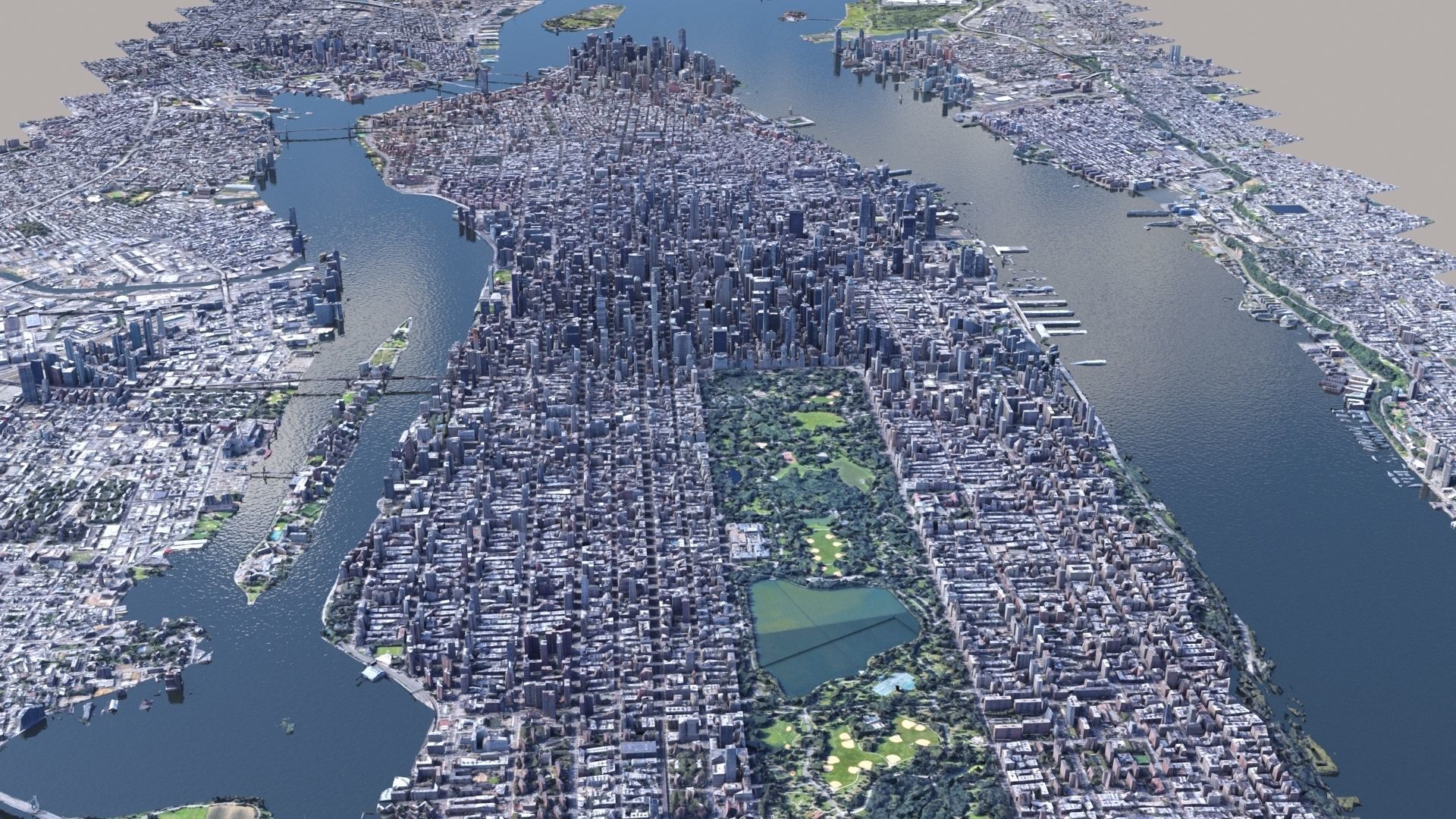 Manhattan low-poly version Year 2022 3D model_41