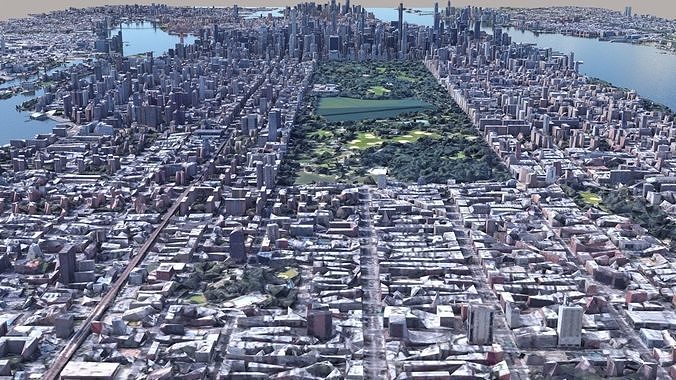 Manhattan low-poly version Year 2022 3D model 6