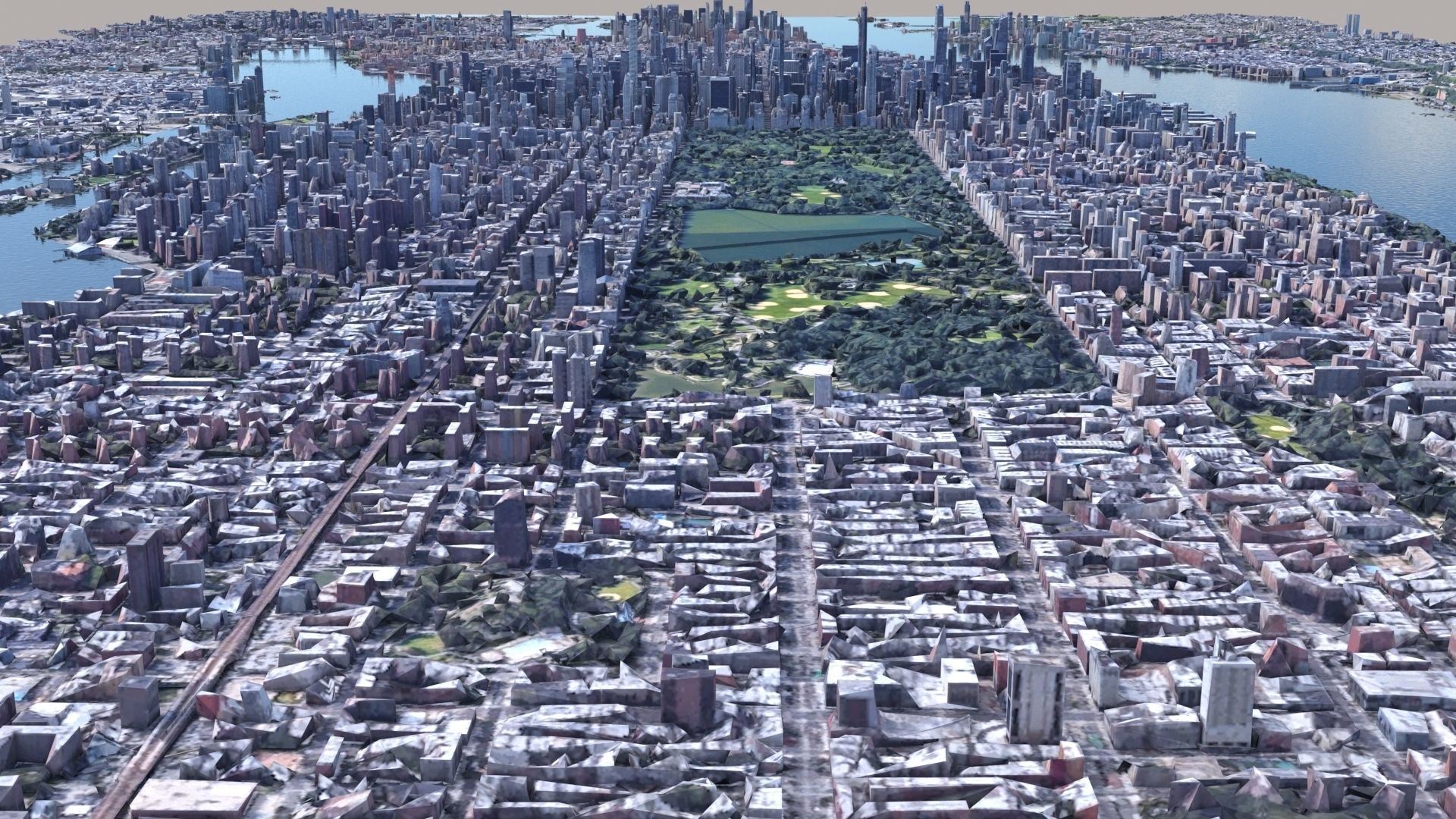 Manhattan low-poly version Year 2022 3D model_5