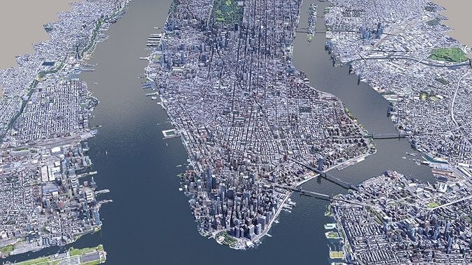 Manhattan low-poly version Year 2022 3D model