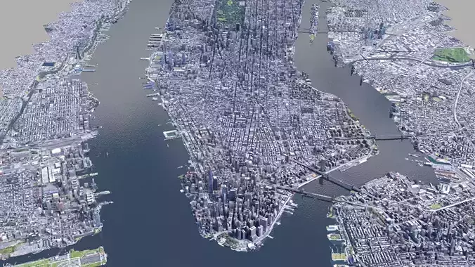 Manhattan low-poly version Year 2022 3D model