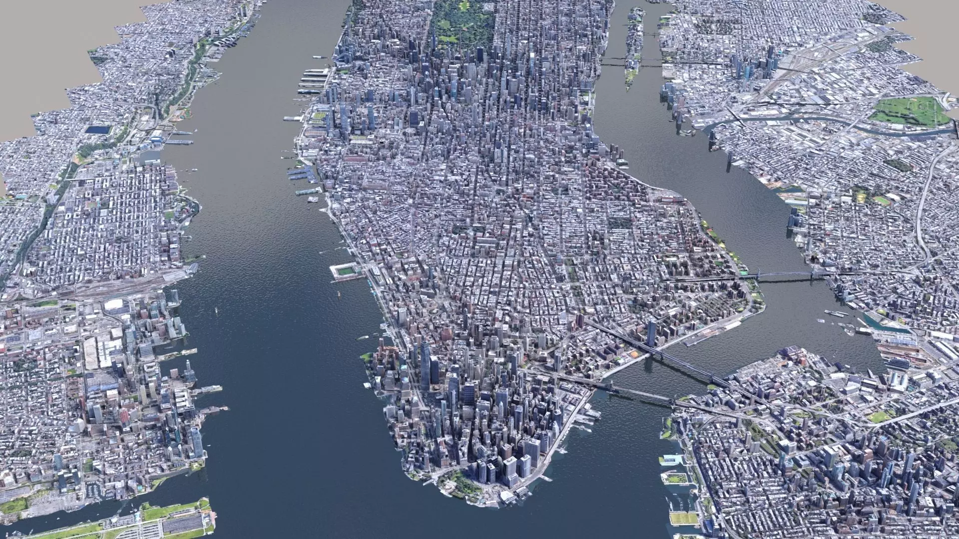 Manhattan low-poly version Year 2022 3D model_0