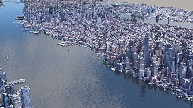 Manhattan low-poly version Year 2022 3D model 5