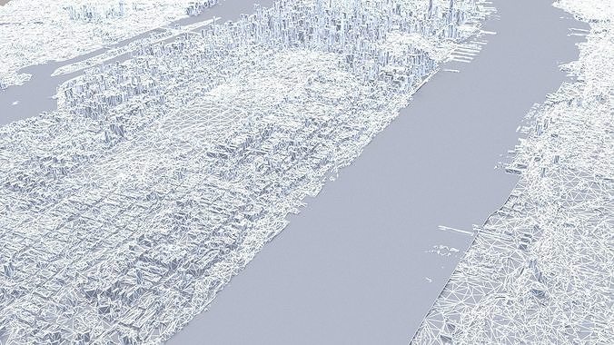 Manhattan low-poly version Year 2022 3D model 7