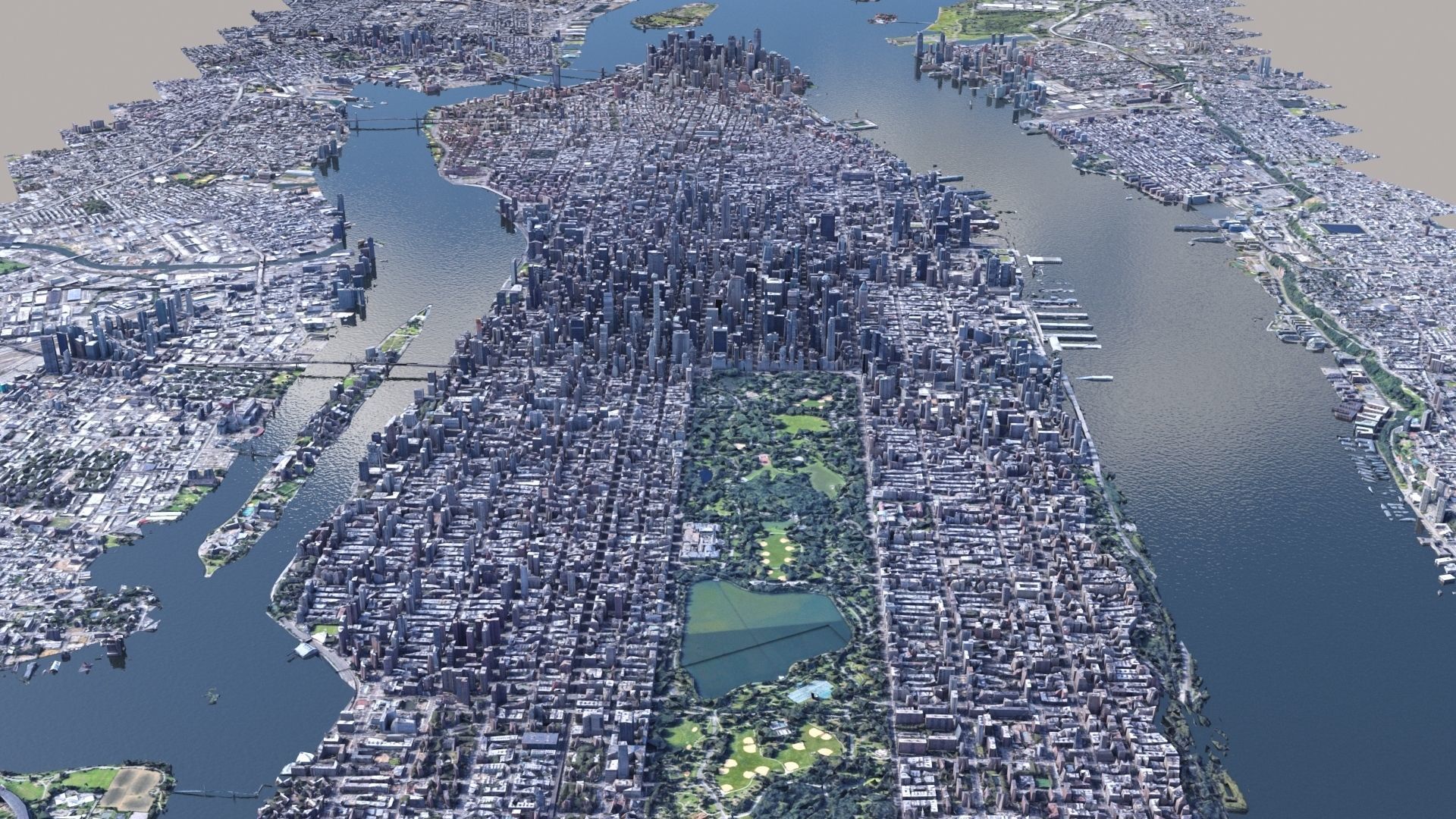Manhattan low-poly version Year 2022 3D model_42