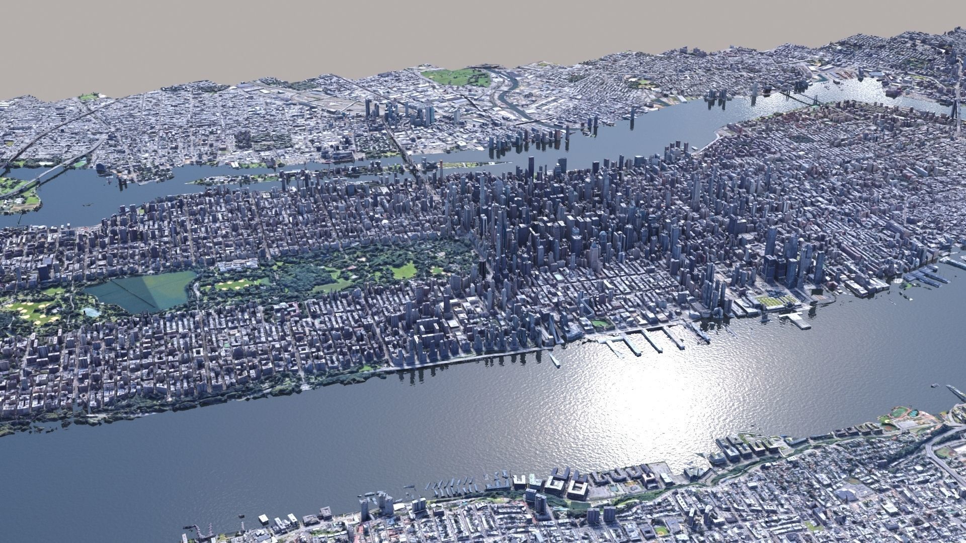 Manhattan low-poly version Year 2022 3D model_29