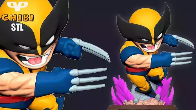Wolverine Chibi for 3D Printing STL