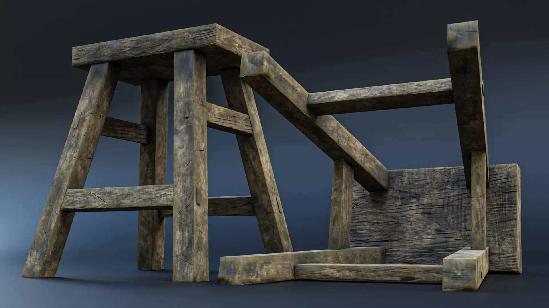 Wood Chair Low-Poly Game Asset Free low-poly 3D model