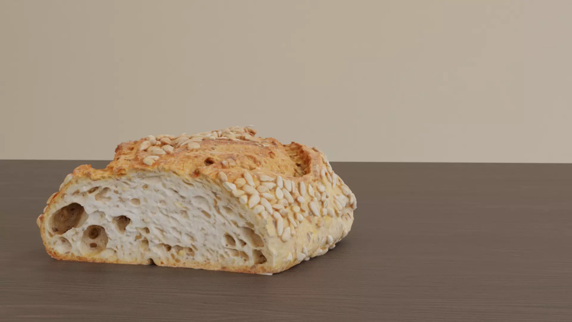 3D model Bread 4k loaf of on wooden table VR / AR / low-poly | CGTrader