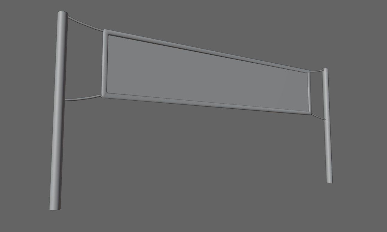 Volleyball Net - Rede de Volei Low-poly 3D model_3