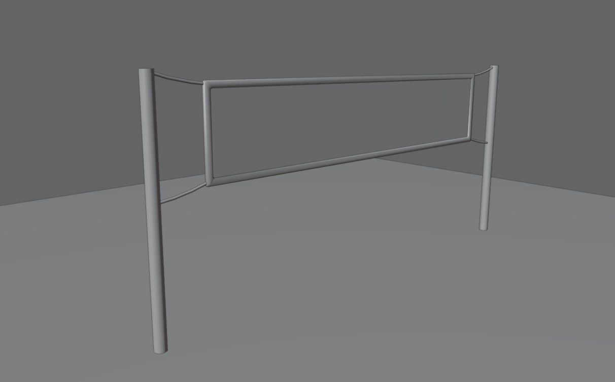 Volleyball Net - Rede de Volei Low-poly 3D model_10