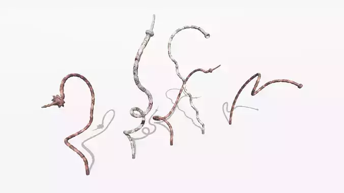 Tentacles branches Low-poly 3D model