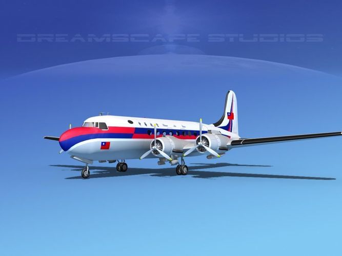 Douglas DC-4 Civil Air Transport China 3D model