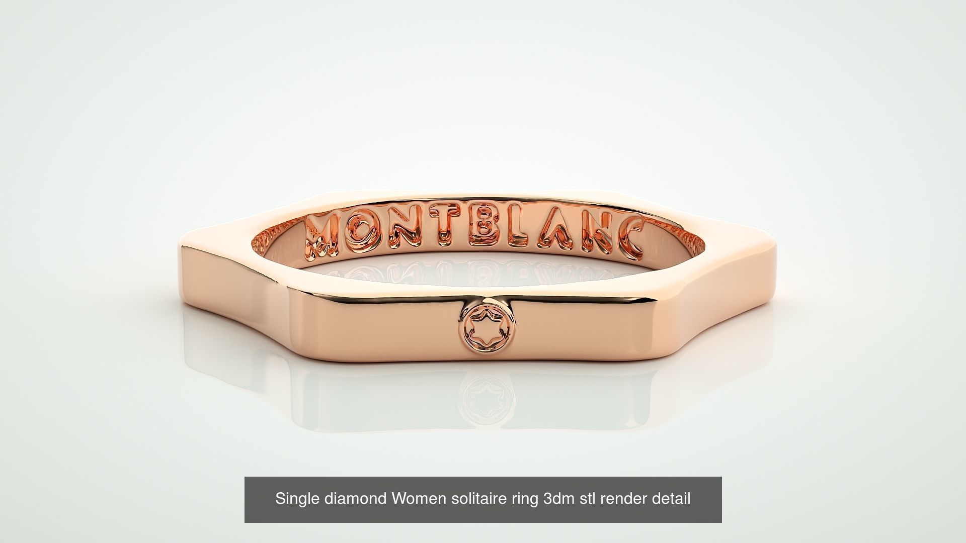 90 Single diamond Women solitaire ring stl render detail  3D Model Collection_92