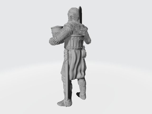 Medieval knight standing with sword on shoulder 3D print model_8