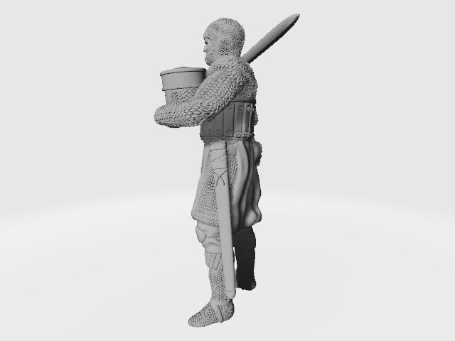 Medieval knight standing with sword on shoulder 3D print model_7