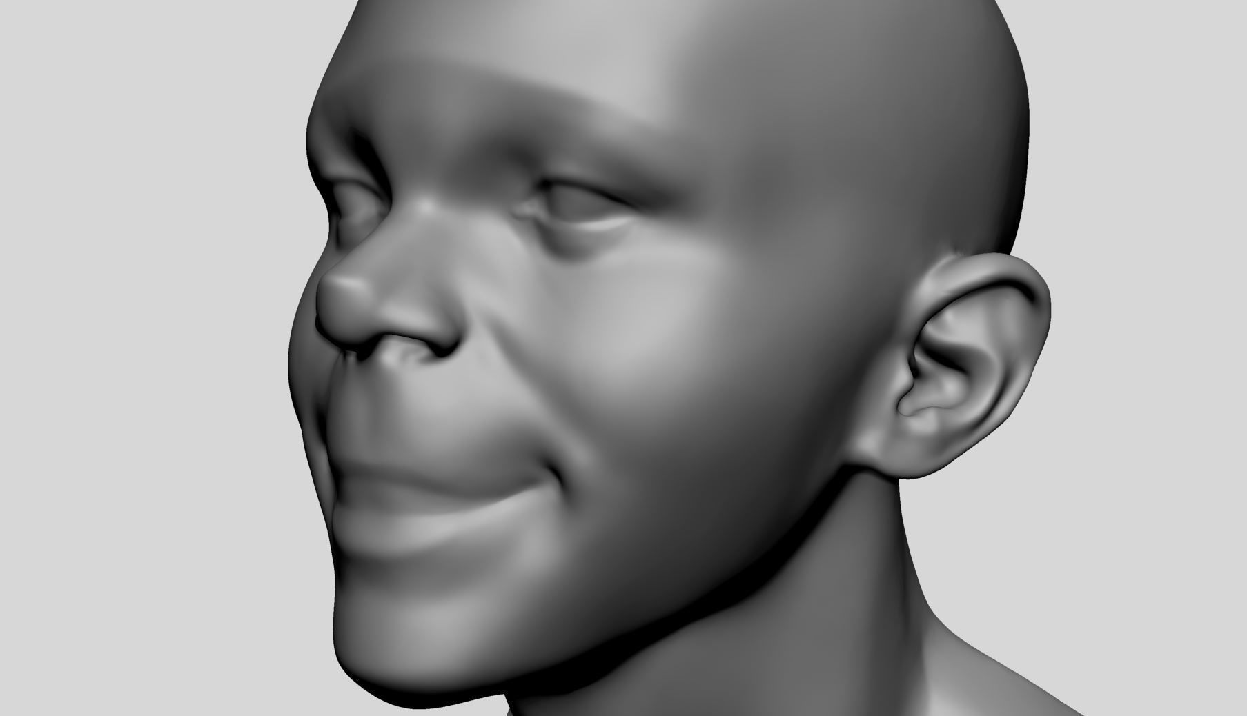 Young Male Head 3D model_12