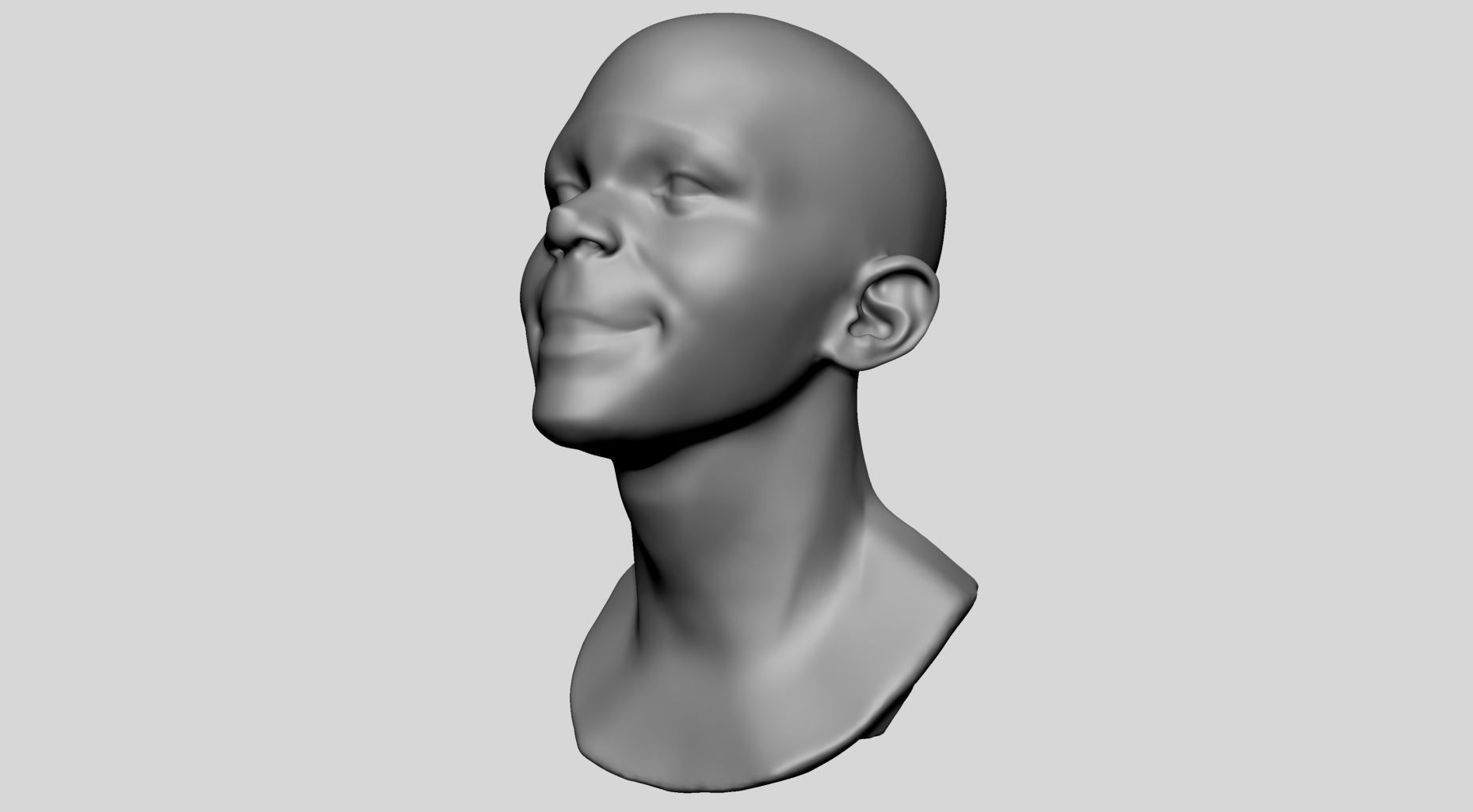 Young Male Head 3D model_7