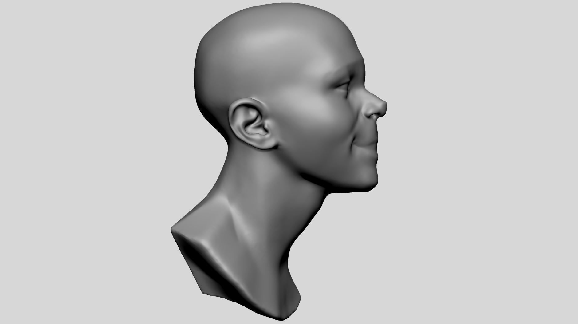 Young Male Head 3D model_2