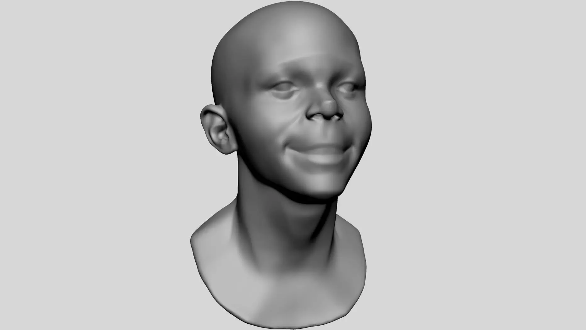 Young Male Head 3D model_0
