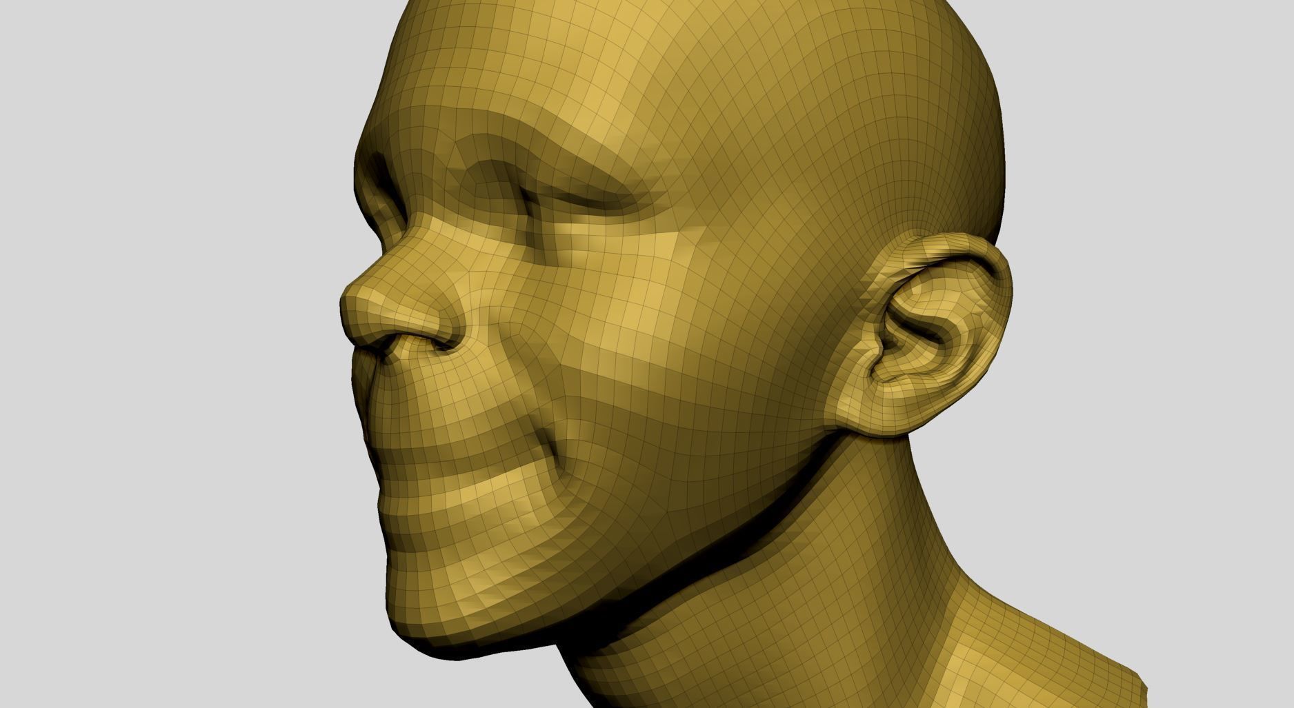 Young Male Head 3D model_14