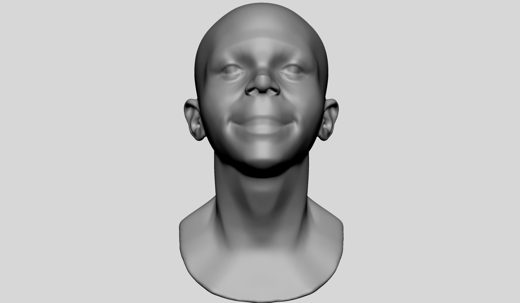 Young Male Head 3D model_8