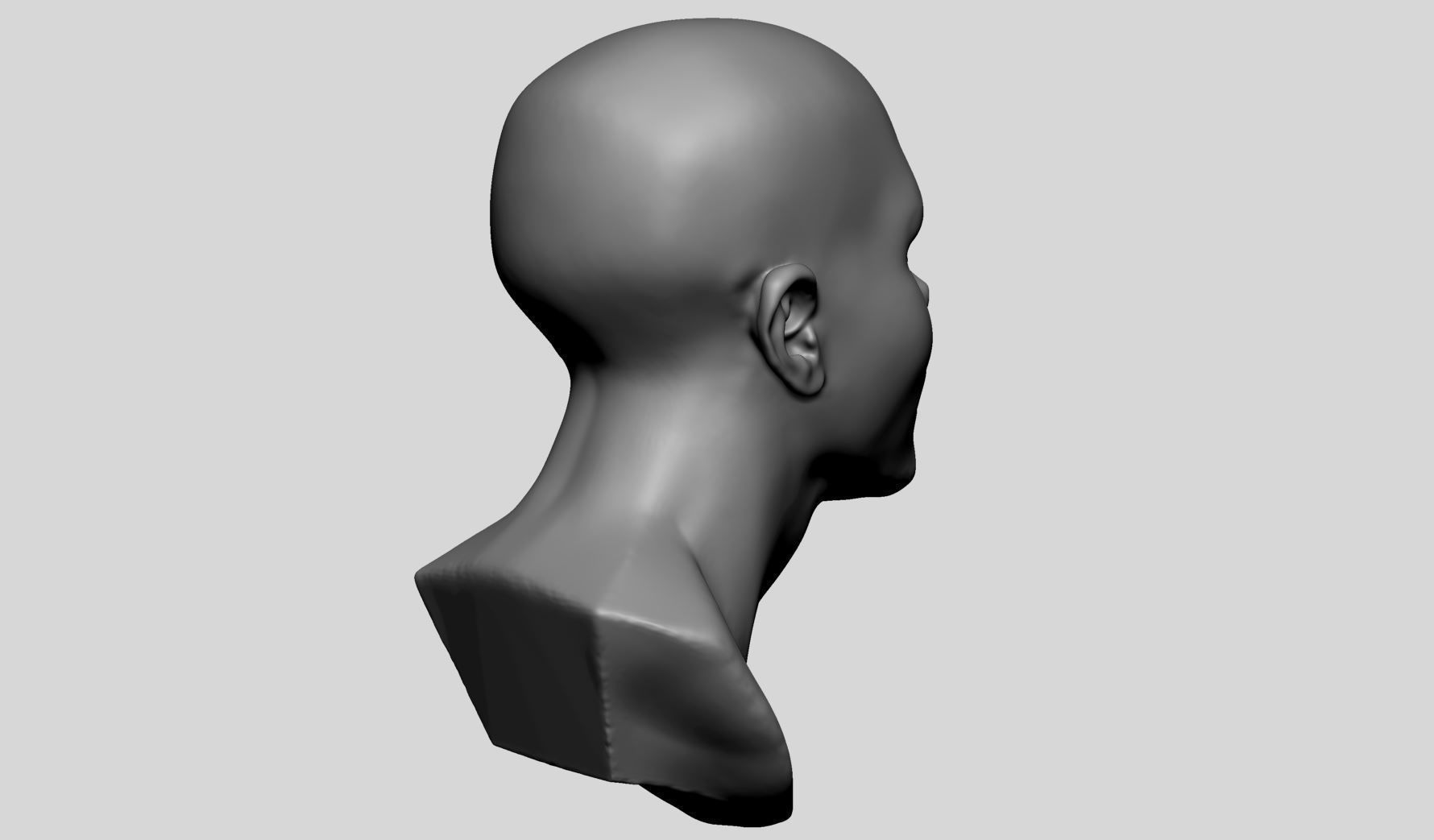 Young Male Head 3D model_3