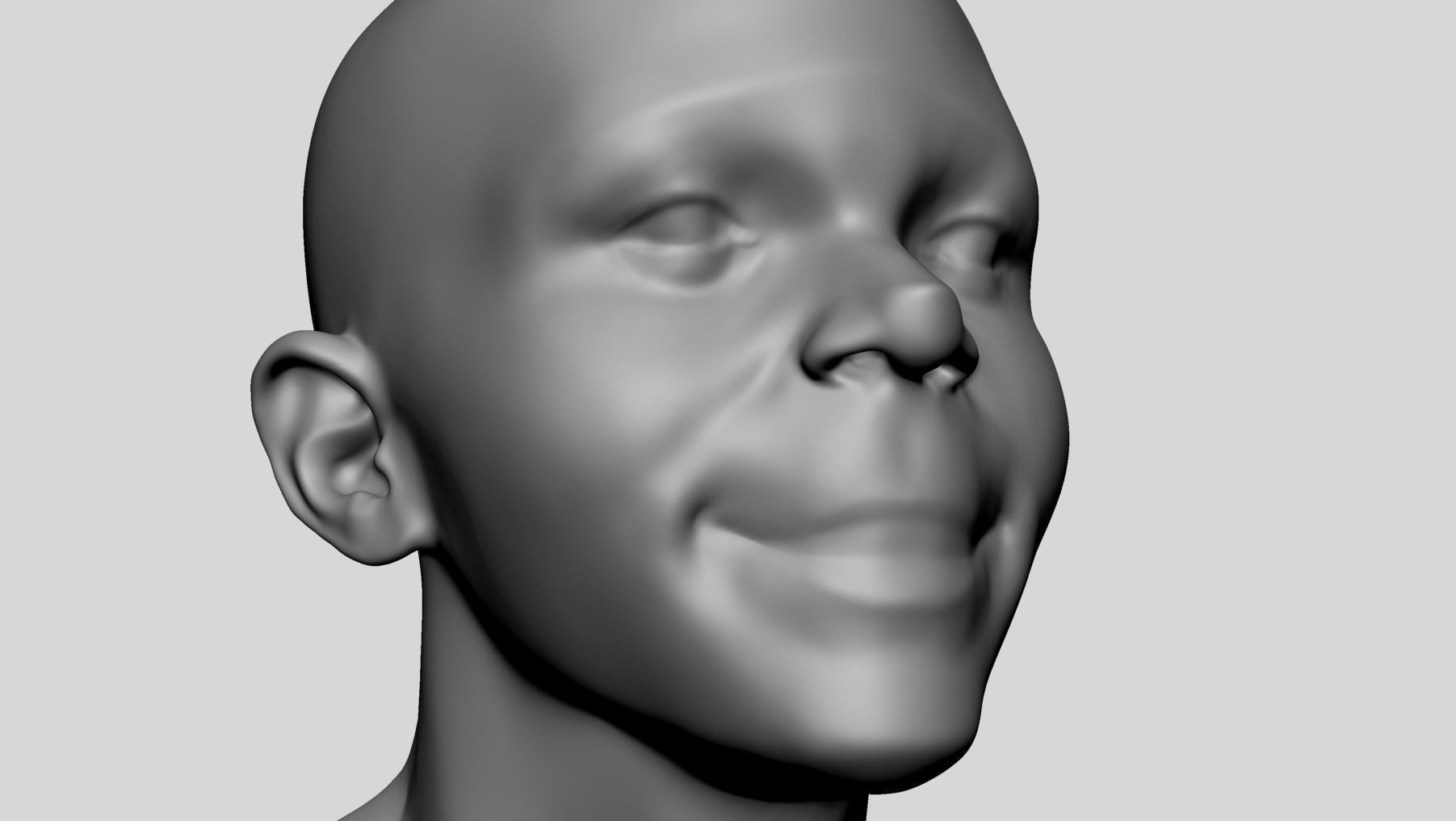 Young Male Head 3D model_11