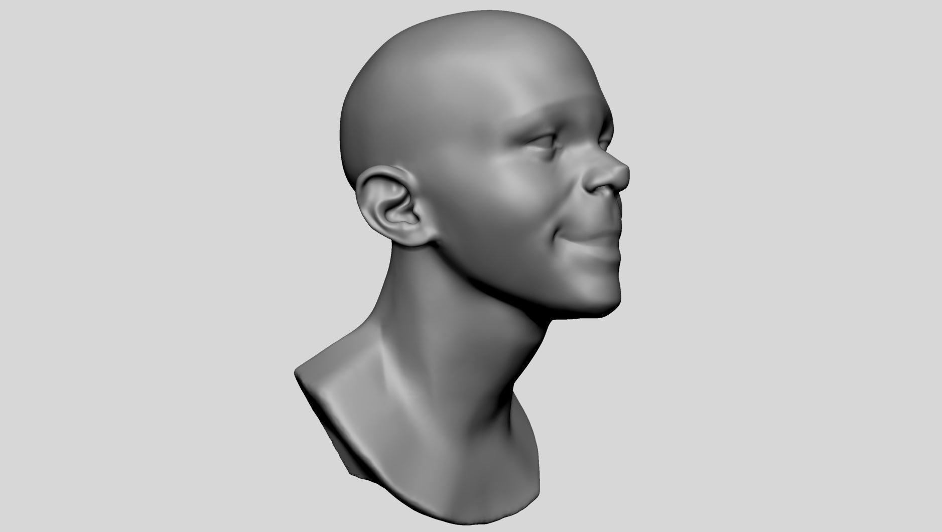 Young Male Head 3D model_1