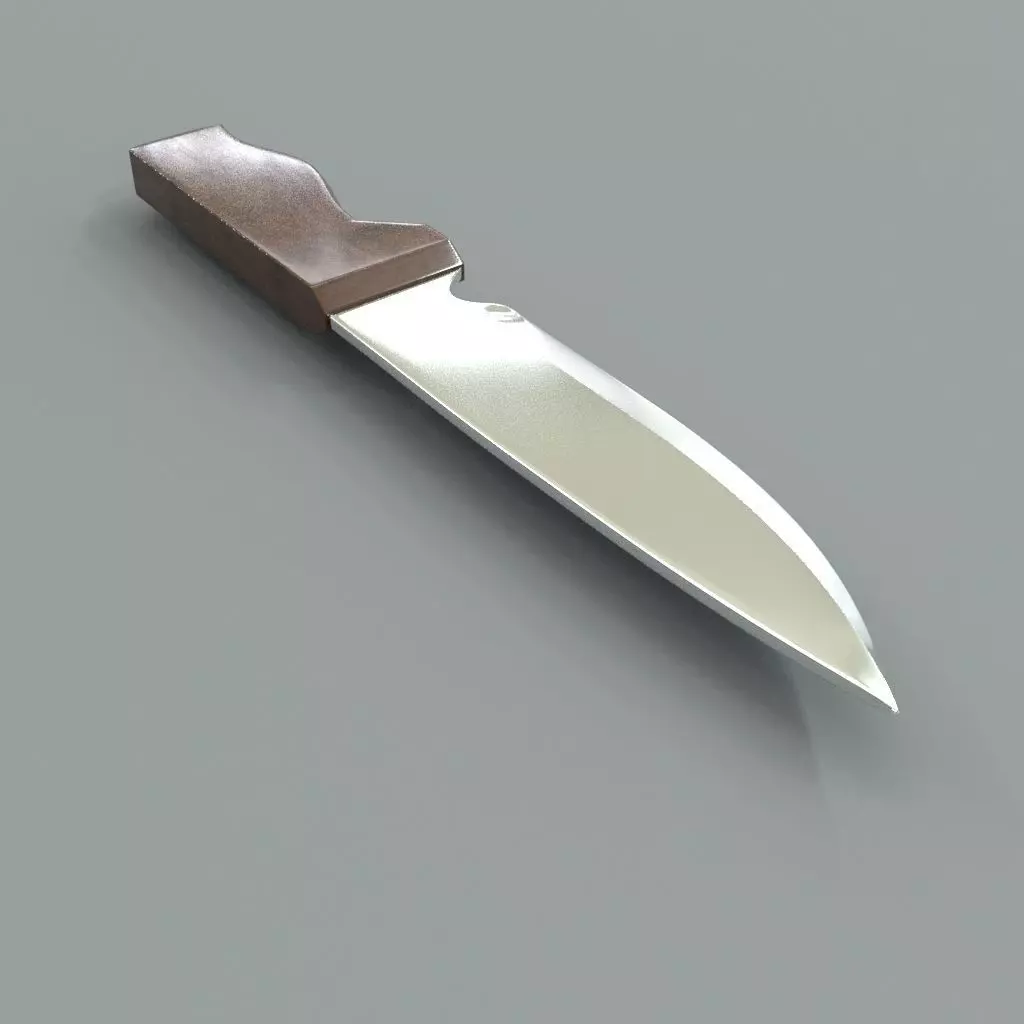 Knife Low-poly 3D model_0